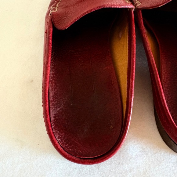 Vintage Y2K Cole Haan Country Red Leather Loafer Mules Slip On‎ Women Size 6 - Picture 5 of 12